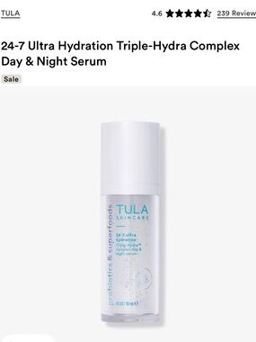 TULA 24-7 Ultra Hydration Serum NEW